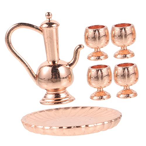 Abaodam 1 Satz Miniatur Teeservice Set für Puppenhaus aus Roségoldenen Teetassen und Dekoration für Miniaturliebhaber Abaodam 1 Satz Miniatur Teeservice Set für Puppenhaus aus Roségoldenen Teetassen und Dekoration für Miniaturliebhaber von Abaodam