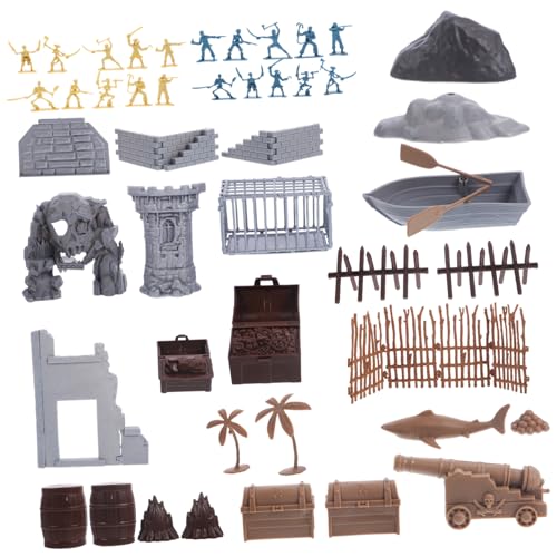 Abaodam Piraten-miniaturen Soldaten-Spielzeug-Set 71-teilig Modellspielzeug Für Kinder Rollenspielfiguren von Abaodam