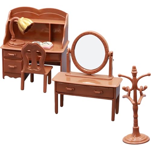 Abaodam 1 Satz Miniaturmöbel Set für Puppenhaus mit Schminktisch Stuhl und Tisch Hochwertige Miniaturmöbel für Kinderzimmer für Kreatives Spiel und Dekoration von Minihäusern von Abaodam