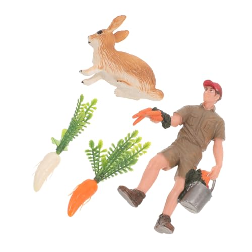 Abaodam 1 Satz Modelle Von Nutztieren DIY -szenendekoration Bonsai Gartenverzierung Desktop-Ornament Dekorativer Kleiner Hase Mini -gartendekoration Bonsai-Kaninchen- Plastik von Abaodam