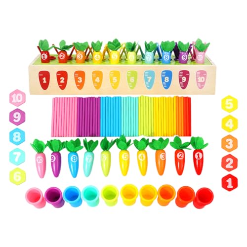 Abaodam Montessori Set Für Kleinkinder Karotten Farb Und Zahlen Sortierspiel Holzspielzeug Zur Der Zahlen Und Farberkennung Für Jungen Und ädchen Abaodam Montessori Set Für Kleinkinder Karotten Farb Und Zahlen Sortierspiel Holzspielzeug Zur Der Zahlen Und Farberkennung Für Jungen Und ädchen von Abaodam
