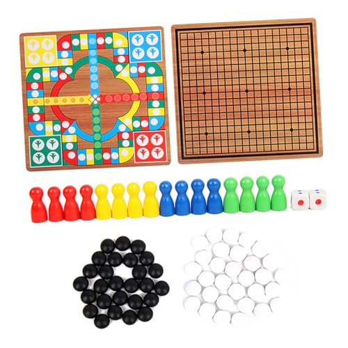 Abaodam 1 Satz Multi Funktionsspielset aus Holz Fliegendes Schach Reihe Teile Bildungsspielzeug für Familienspiel für Reisen und Partys von Abaodam