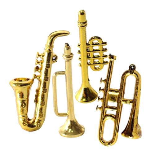 Abaodam 1 Satz Musikinstrumente Teiliges Für Puppenhaus Klassische Modelle Saxophon Trompete Klarinette Lifelike Dekoration Für DIY Projekte Und Miniaturwelten 4 Stück Abaodam 1 Satz Musikinstrumente Teiliges Für Puppenhaus Klassische Modelle Saxophon Trompete Klarinette Lifelike Dekoration Für DIY Projekte Und Miniaturwelten 4 Stück von Abaodam