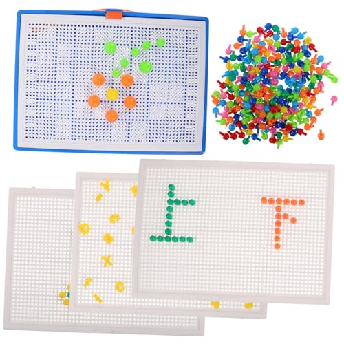 Abaodam 1 Satz Nagelpuzzle Pilz Mosaik-steckplatte Für -stammspielzeug-bohrmaschine Puzzle- Für Vorschulkinder Ersatzklammern Für Pegboard Pilz-Puzzle Plastik von Abaodam