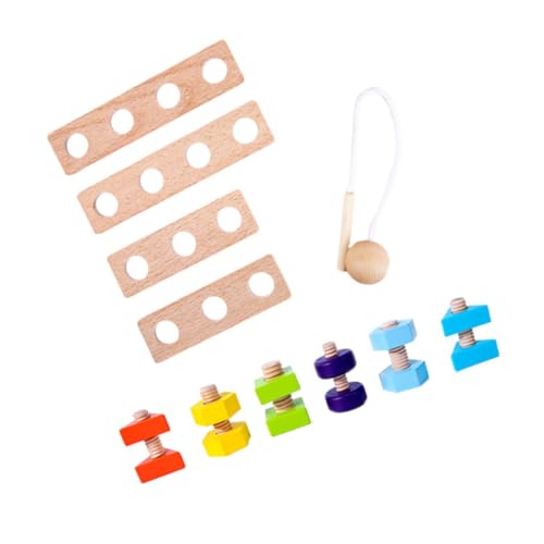 Abaodam Sicheres Und Lehrreiches Spielzeug – 1 Set Holzspielzeug Zum Zusammenbauen Mit Schrauben Zum Sortieren Von Farben Und Zur Kognitiver Fähigkeiten von Abaodam