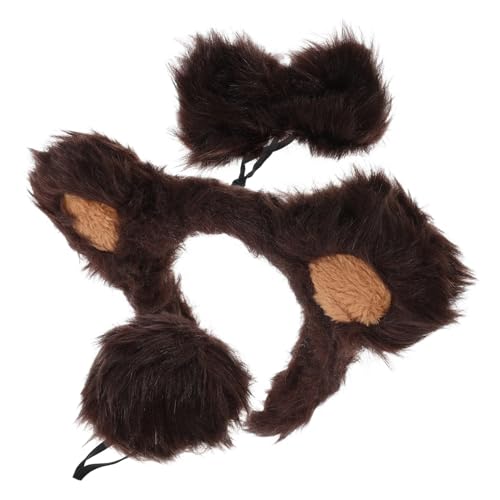 Abaodam 1 Satz Ohrzubehör Tragen Cosplay Kostüme Welpenohren Kuh Ohren Kuh-Stirnband Tierische Stirnbänder Eisbärenkostüm Schweineohren Stirnband Ohren Tragen Dark Brown Stoff von Abaodam