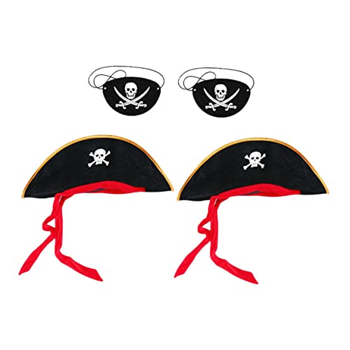 Abaodam 1 Satz Piratenhut mit verbundenen Augen Halloween-Outfits Abschlussball Requisiten Halloween Costume Halloween Kleidung Dekoration Party-Kopfbedeckung einzelne Augenmaske Baumwolle von Abaodam