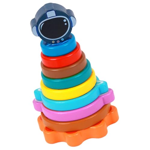 Abaodam 1 Satz Planet-Set- Stapeln Stapelspielzeug Interaktive Stapelringe Stapelring Für Kleinkinder Stapelringe Für Babys Zur Erkennung Von Farbformen Holz von Abaodam