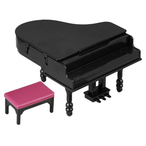 Abaodam 1 Satz Puppenhaus-Klavier Winziges Klavier Puppenhaus-bausatz Musical Mini-flügel Miniaturartikel Winziges Klaviertastatur Für Möbel Miniatur-klaviermodell Abs Black von Abaodam