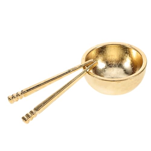 Abaodam 1 Satz Puppenhaus Zubehör mit Schüssel und Essstäbchen Dekorative Mini Küchenaccessoires für Kreatives Spiel und Szenengestaltung von Abaodam