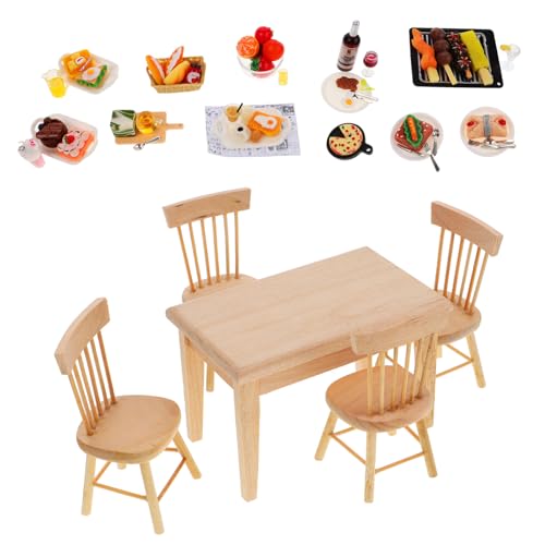 Abaodam 1 Satz Puppenhaus-küchenzubehör Mini-Tisch Van Miniatur Miniküche Möbel Küchenspielzeug Für Vorgibt Essen Bausatz Häuser Feinschmecker Mädchen Stuhl Harz von Abaodam
