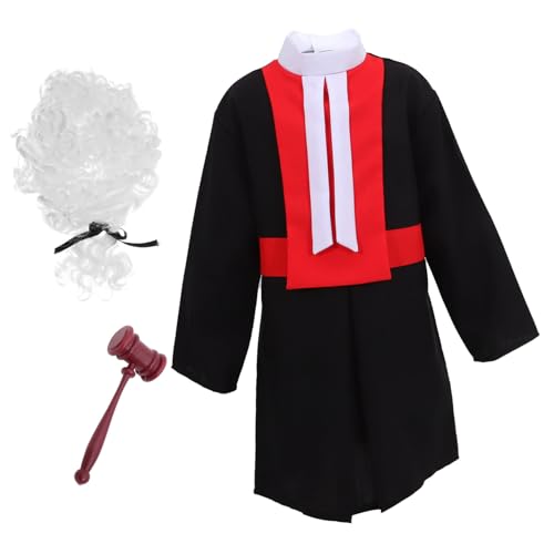 Abaodam 1 Satz Richterkostüm für Perücke und Richterhammer Rollenspieloutfit für Jungen für Kreative Berufserkundung und Spielverkleidung Abaodam 1 Satz Richterkostüm für Perücke und Richterhammer Rollenspieloutfit für Jungen für Kreative Berufserkundung und Spielverkleidung von Abaodam