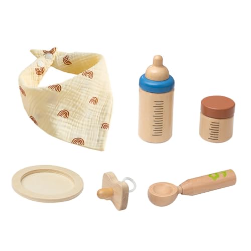 Abaodam 1 Satz Rollenspielzeug Holz Fläschchen Set für Pädagogisches Motorik und Sozialen Fähigkeiten mit Vielfältigen Zubehörteilen Abaodam 1 Satz Rollenspielzeug Holz Fläschchen Set für Pädagogisches Motorik und Sozialen Fähigkeiten mit Vielfältigen Zubehörteilen von Abaodam
