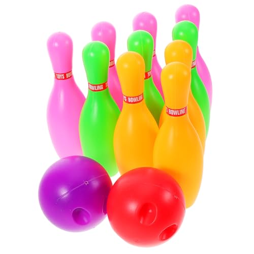 Abaodam 1 Satz Satz Bowlingkugel Outdoor Kindergarten -Bowling-Set Ball Flaschenring-Wurfspiel Bowlingspiele für drinnen Plastik von Abaodam