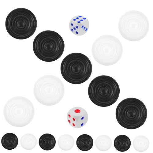 Abaodam 1 Satz Schachfiguren Groß Weiß Prüfer Ersatz Backgammon Kunststoff-Checker Plastik von Abaodam