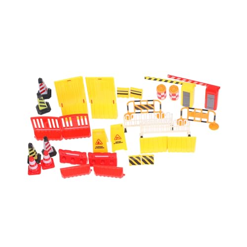 Abaodam 1 Satz Simulierte Verkehrsbarrikaden Straßenwarnschilder Straßensperre Miniatur-straßenschild Beschilderung Puzzle Autospielzeug Spiele Szene Autos Zimmerdekoration Für Jungen Abs von Abaodam