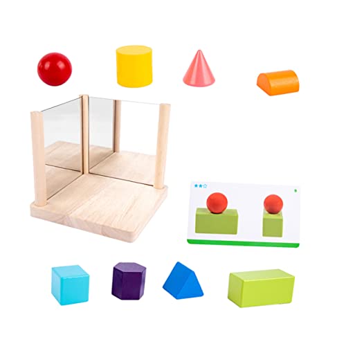Abaodam Pädagogische Spiegelblöcke Für Kinder – 1 Set Geometrisches Lernspielzeug Stabile Konstruktion Aus Holz Und Glas Sensorisches Spielzeug Zum Sortieren Der Farben von Abaodam