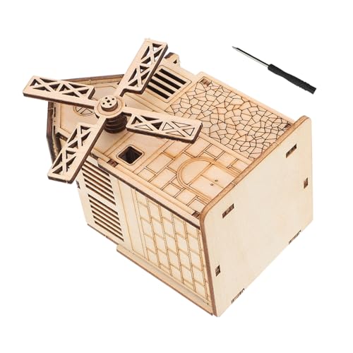 Abaodam Holzpuzzle Spieluhr Spielzeug Große Windmühle Kinderspielzeug Set Kinder Lernspielzeug von Abaodam