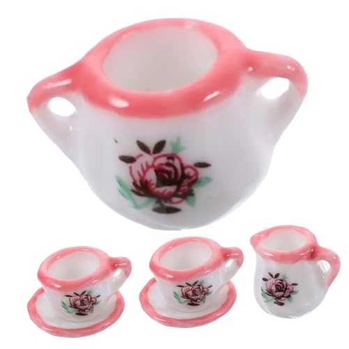 Abaodam 1 Satz Teetassen Für Die Küche Teetassen-Set Aus Porzellan Mini- -teeservice Teekannen-tassen-Set Keramik Miniatur von Abaodam