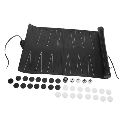 Abaodam 1 Satz Tragbares PU Schachbrett Set Aufrollbar Outdoor Freundliches Design für Reisen für Erwachsene und Langlebig und Perfektes Reisespiel für Camping und Freizeit von Abaodam