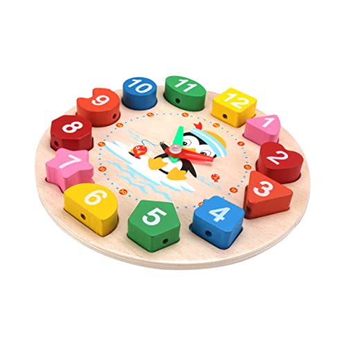 Abaodam 1 Satz Uhr Bausteine ​​ kinderspielzeug für holzspielsachen kinderknallzeug Kid Toys Kinderpuzzle Schulbedarf pädagogisches Puzzle Bambus von Abaodam