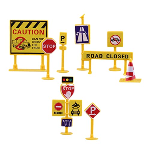 Abaodam 1 Satz Verkehrsschmuck interaktives verkehrszeichen Kanten staubdichte Stiefel Nicht deko Verkehrsszene kleines Straßenschild- Plastik Yellow von Abaodam