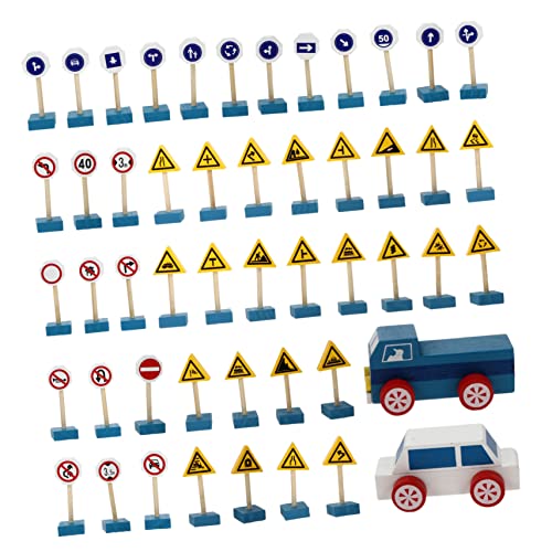 Abaodam 1 Satz Verkehrszeichen Spielzeug Miniatur-verkehrssperre Leichtes Spielzeug Brio Spielzeug Für Den Straßenverkehr Hölzerne Autorampe Verkehrszeichen Für Puzzle Holz Kind Lehrmittel von Abaodam