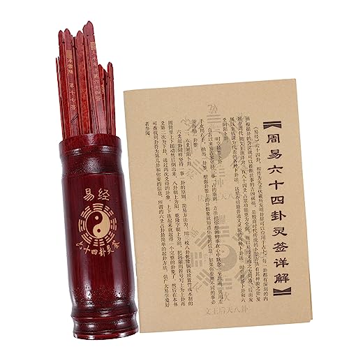 Abaodam Chinesische Wahrsagestäbe Satz für Zuhause Interaktives Wahrsagespiel mit Eimer und Buch Holzstäbe im Chinesischen Stil für Familientreffen und Tempel von Abaodam