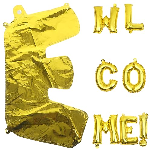 Abaodam 1 Satz Willkommen Im Ballon Heliumtanks Für Ballons Heiße Ballons Neonballons Leichte Luftballons Party Geburtstagsdekorationen Fiesta Valentinstag-ballons Golden Aluminiumfolie von Abaodam