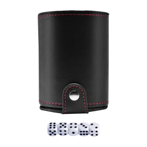Abaodam Würfelbecher-Set Aus Pu-Leder Für Ktv-bar-zubehör Würfelschüttelhalter Mit Würfelspielbecher Und Glattem Würfelbehälter von Abaodam