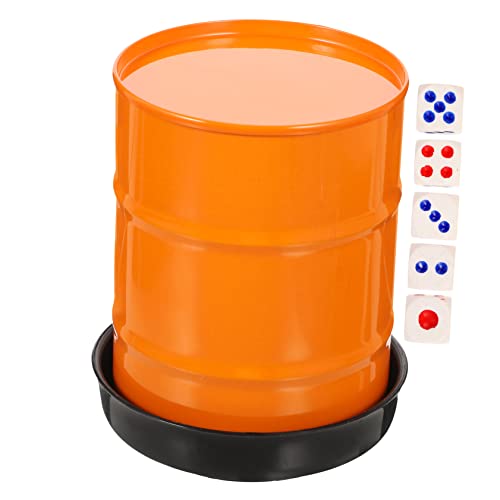 Abaodam 1 Satz Würfelbecher-Set Partyspiel Würfel Aufblasen Tasse Mit Deckel Und Strohhalm Würfelbecher Schütteln Würfelstapelbecher Würfel Aufbewahrungsbecher Barzubehör Orange von Abaodam