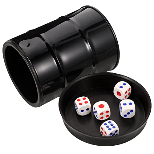Abaodam 1 Satz Würfelbecher-Set Würfelstapelbecher die Laute Tasse Becher mit Deckel und Strohhalm Würfelspielbecher Zubehör für Würfelspiele Zubehör für Partyunterhaltung Black von Abaodam