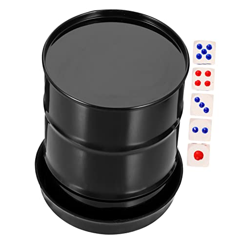 Abaodam 1 Satz Würfelbecher-Set Würfelstapelbecher gepolsterter Würfelbecher Becher mit Deckel und Strohhalm Würfelbecher für Party Würfelbehälter Stangenwürfelhalter Black von Abaodam
