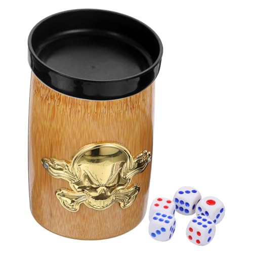 Abaodam 1 Satz Würfelbecher Spiel Würfel Unterhaltungswürfel Würfel Becher Mit Würfeln Tischspielwürfel Bambus von Abaodam