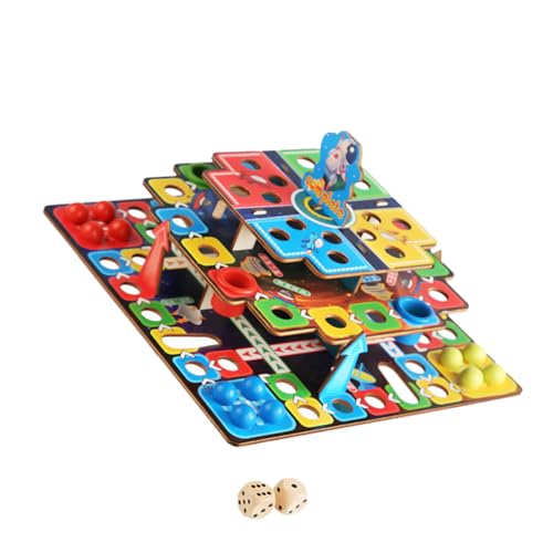 Abaodam 1 Satz fliegendes Schach Schachbrett brettspiele gesellschaftsspiele für Family Games reisespiel Interaktives Eltern- -Spiel Flugschach hölzern Colorful von Abaodam