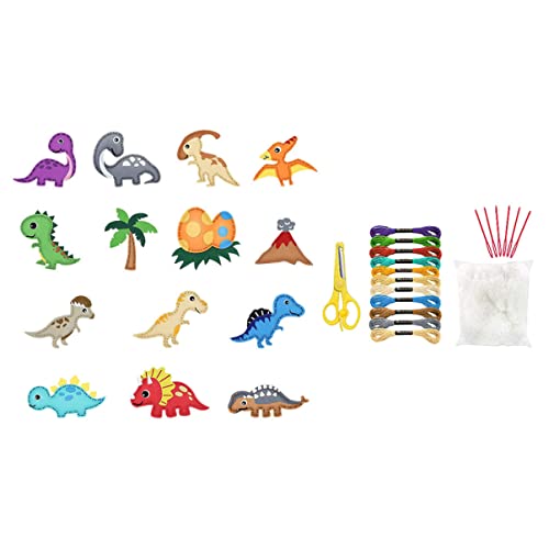 Abaodam 1 Satz handgenähter Anhänger Bausätze aufblasbarer Dinosaurier bastel Set für Toys zabawki stymulujące rozwój Dinosaurier-Handwerk Kinderzubehör PP Baumwolle von Abaodam