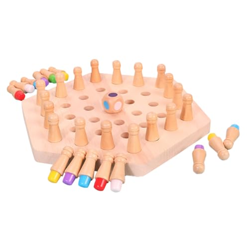 Abaodam 1 Satz interaktives Spielzeug Kinder lernspiel Kinder Holzschachspiel Kinder brettspiele Educational Toys Puzzle Gedächtnisschach Tafel Schachbrett Kleinkind Streichholz hölzern von Abaodam