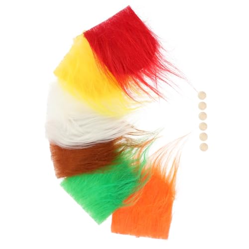 Abaodam 1 Satz künstliche gefälschte Zwergbärte Puppenbart Weihnachtszwergbart DIY Gnom Zaubererbart Zwergenpuppen, die Zubehör herstellen Holzzwerge Perle Puppe Holzperlennase Kunstfell von Abaodam