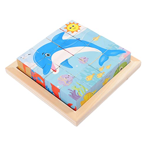 Abaodam 1 Satz lustiges Blockspielzeug Puzzle rätselbuch Pädagogisches rätsel kleinkinderspielzeug Formblöcke aus Holz blockiert hölzern von Abaodam