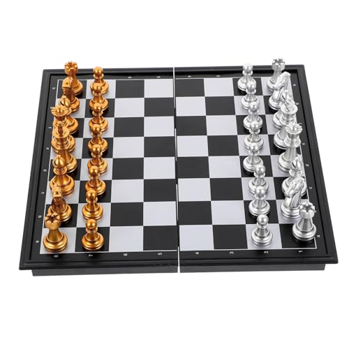 Abaodam 1 Satz magnetisches Schach tragbar klein Klappschachbrett Wettkampfspielzeug für Bildungsspielzeug für magnetisches Desktop-Spielspielzeug Plastik von Abaodam