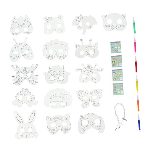 Abaodam 1 Satz tierische Maske Masken für Tanzpartys bemalbare Papiermasken Halloween-Papiermasken halloween masken halloweenmaske Halloween-Cosplay-Masken dekorative Halloween-Masken von Abaodam
