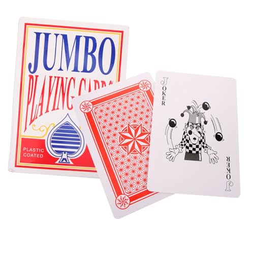 Abaodam Brettspiel-Poker 1 Satz Große Spielkarten Riesige Pokerkarten Spielkarten Im Jumbo-Format Karten Partydekorationen Zum Thema Brettspiel Schüttgut Werkzeug Papier von Abaodam