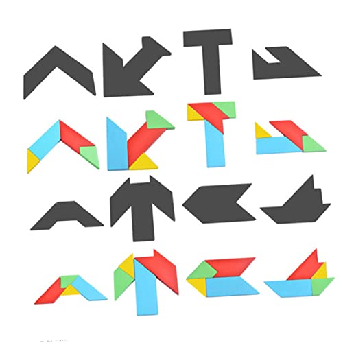 Abaodam 1 Schachtel Holzrätsel Kreatives Tangram-Puzzle- Pädagogisches für Großes Tangram-Puzzle- Tangram- Hölzern von Abaodam