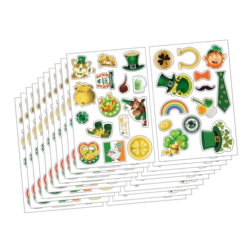 Abaodam 1 Set 20 Stück Weihnachtsmann Geschenkaufkleber St Patrick's Label Festival Aufkleber St Patrick's Day Aufkleber Dekorative Aufkleber St Patrick's von Abaodam