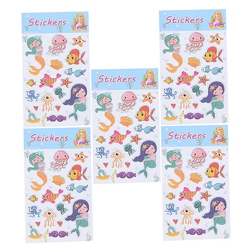 Abaodam 1 Set 5 Stück Meerjungfrau Aufkleber Scrapbook Aufkleber Cartoon Aufkleber DIY Aufkleber Mehrzweck Aufkleber Aufkleber Meerjungfrau Aufkleber Papier von Abaodam