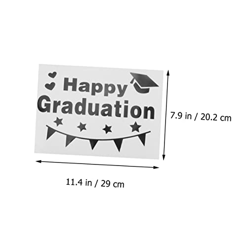 Abaodam 6 Stück Schwarze Abschlussballon-Aufkleber Selbstklebende Abschlussaufkleber Foto-Requisiten Buchstabendruck für Die Dekoration Von Schulpartys von Abaodam