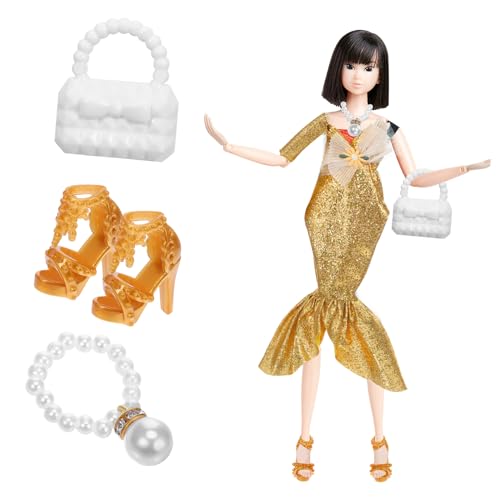 Abaodam 1 Set Abendkleid Puppenkleid Tragen Kleidung für Puppen Sparkly Pailletten Kleid Meerjungfrau Puppen Kostüm Zubehör Puppen Formelles Kleid Puppen Edles Kleid Miniaturschuh Puppen Kleid Plüsch von Abaodam