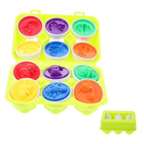 Abaodam 1 Set Babyspielzeug Eier Ei Gefälschtes Ei Farbsortierspielzeug Sensorisches Lernspielzeug Eierformsortierspielzeug Kleinkind Reisespielzeug Match Eiersortierspielzeug von Abaodam