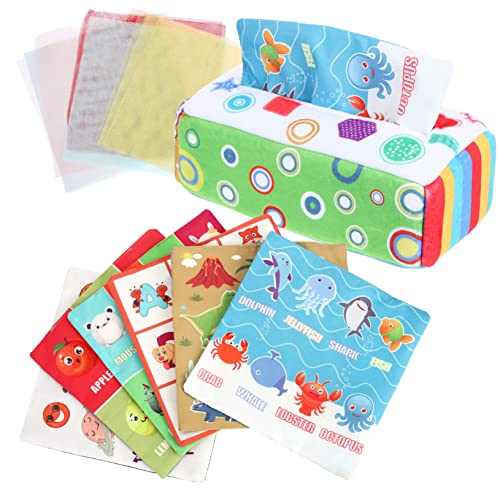 Abaodam Spielzeug Für Neugeborene Und Kleinkinder – Baby-taschentuchbox-spielset Spielzeug Zur Sensorischen Entwicklung Für Jungen Und Mädchen von Abaodam