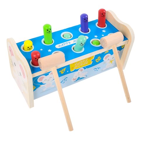 Abaodam 1 Set Cartoon-Holzklopfspiel, pädagogisches Klopfen für sicheres Spielen mit hellen Farben, entwickelt motorische Fähigkeiten und Augenkoordination von Abaodam